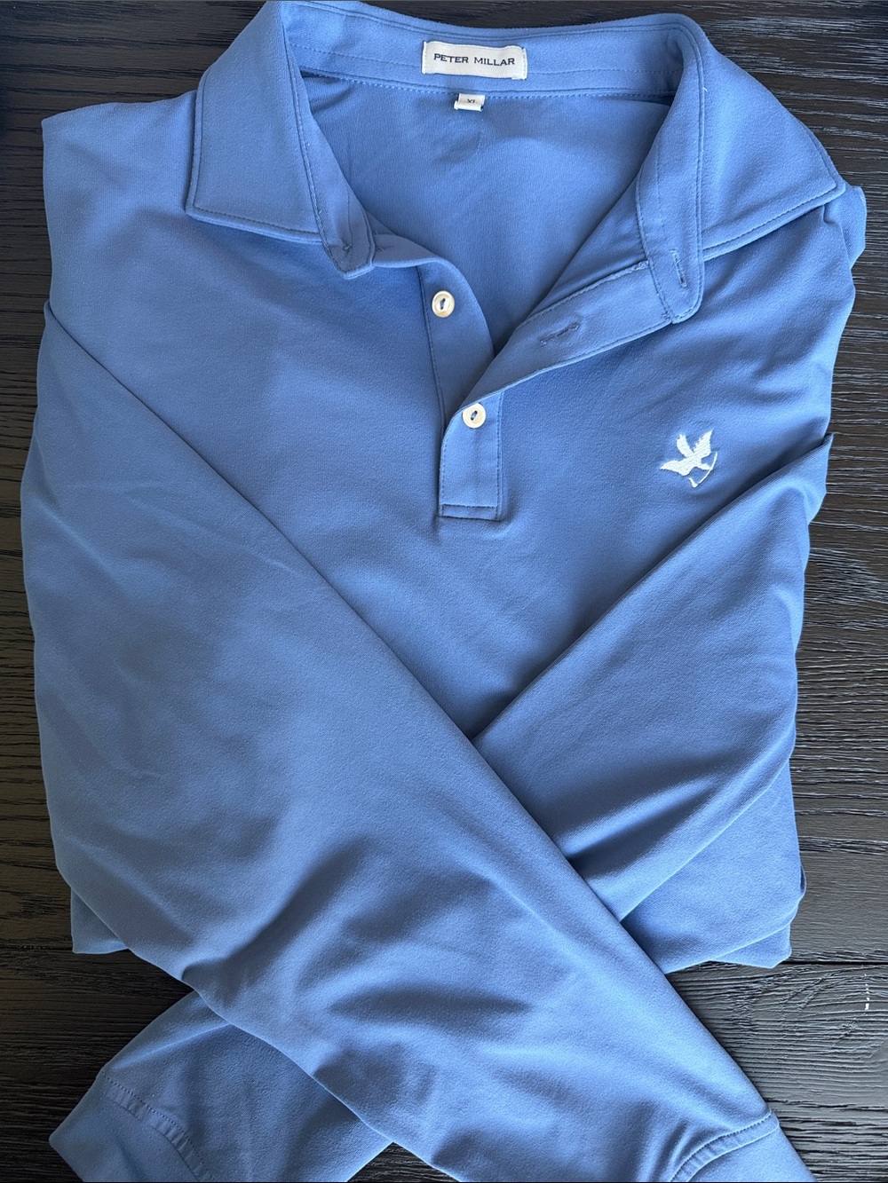 Blessings Golf Course Peter Millar Light Blue Long-Sleeve Polo